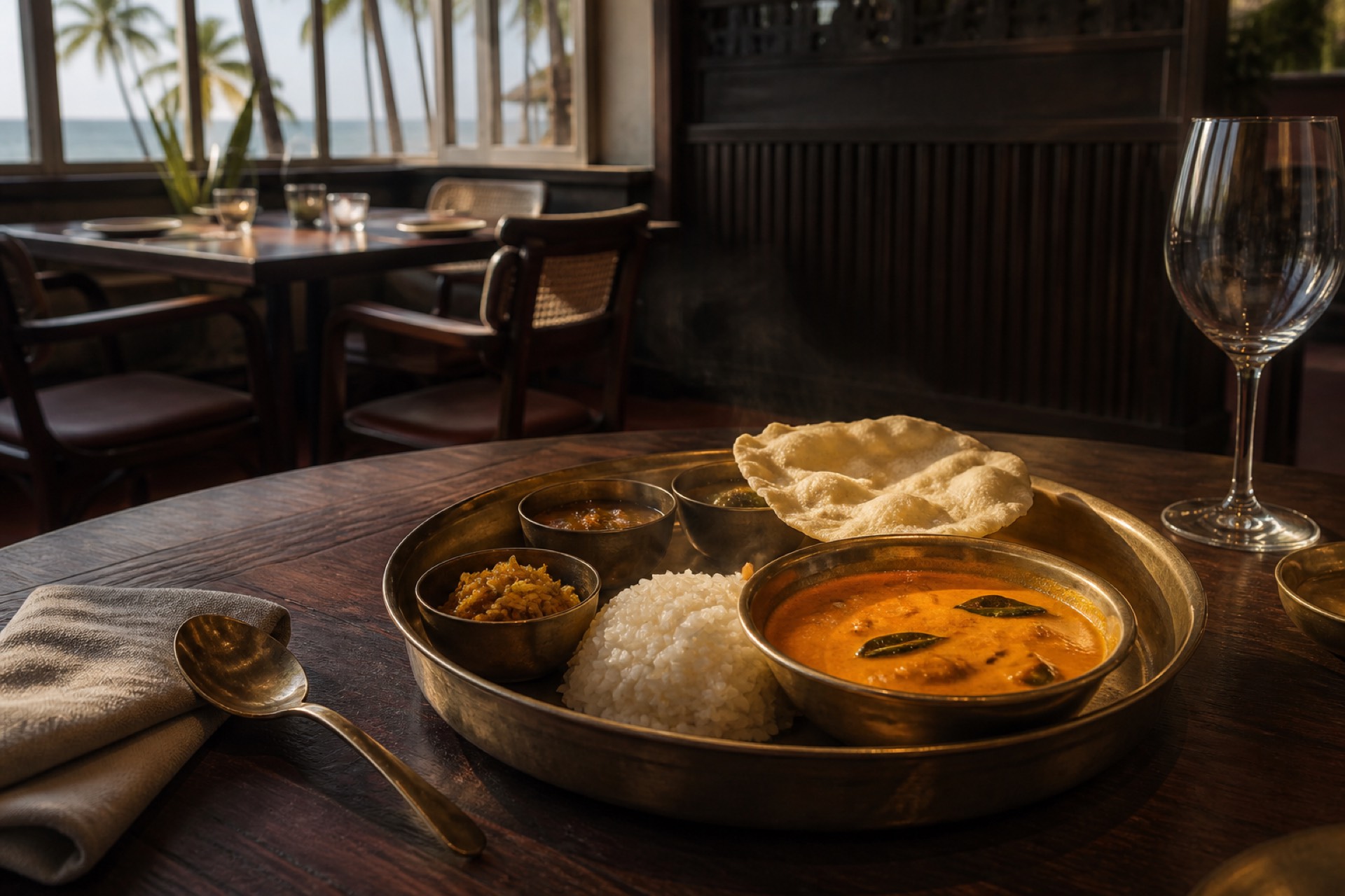 A coastal thali at the table